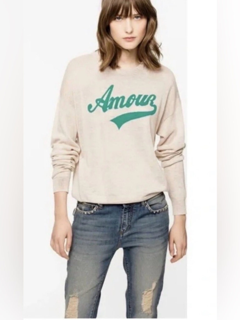Zadig & Voltaire Kansas Bis Amour Merino Wool Jumper Size XS